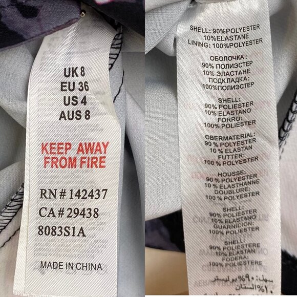 Paper Dolls London Floral Bodycon Dress w/ Bell Sleeves – NWT – Size US 4 / UK - Picture 7 of 7